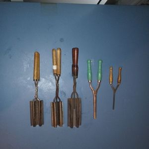 Antique curling irons and crimpers bundle